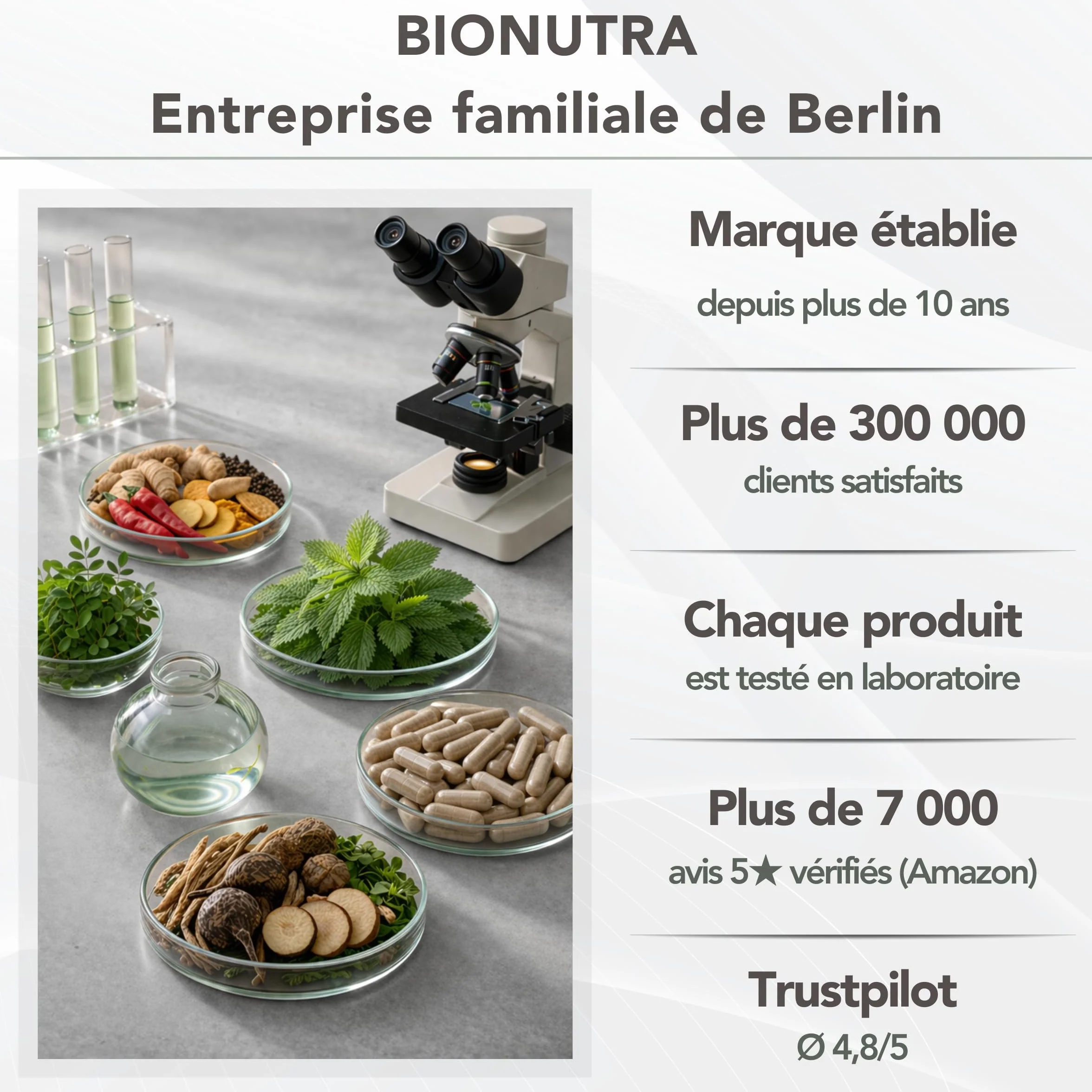 BIONUTRA® Gélules de psyllium bio hautement dosées 2250 mg/jour, 1800 mg fibres, contrôlées résidus, fabrication allemande, véganes, sans additifs, 270 pièces x 750 mg