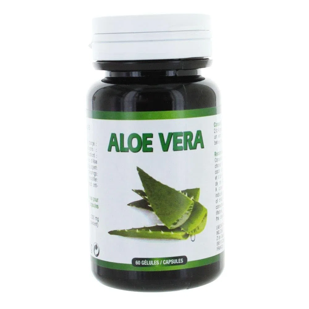 NUTRI EXPERT Aloe Vera Favorise le Confort Digestif 100% Extrait de Suc d’Aloe Vera Soutient la Santé Gastro-intestinale sans Gluten ni Allergène, Convient aux Végans 60 Gélules Végétales