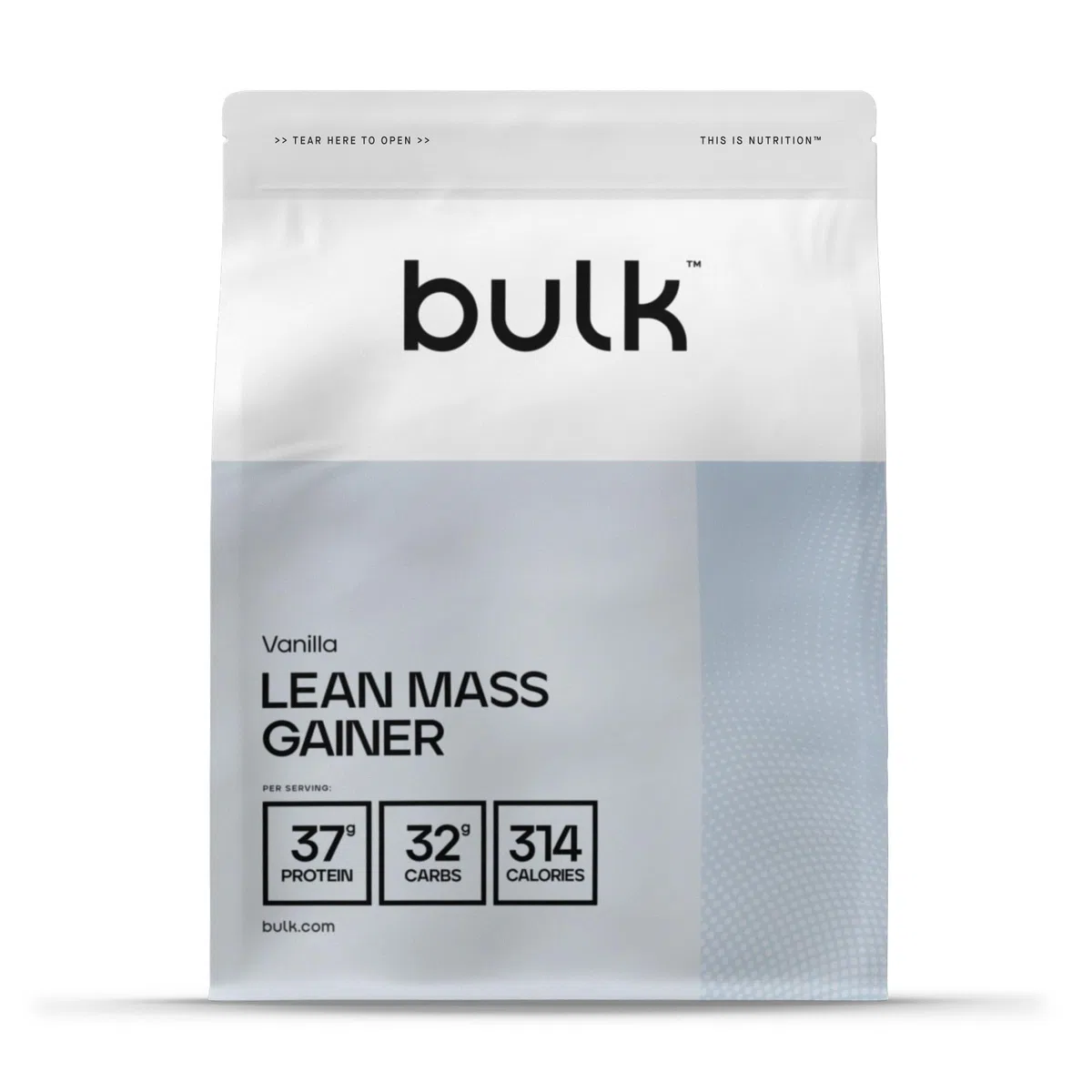 Bulk Gainer Masse Sèche, Shake protéiné en poudre, gainer lean, glutamine, Vanille, 1 kg, 11 Portions