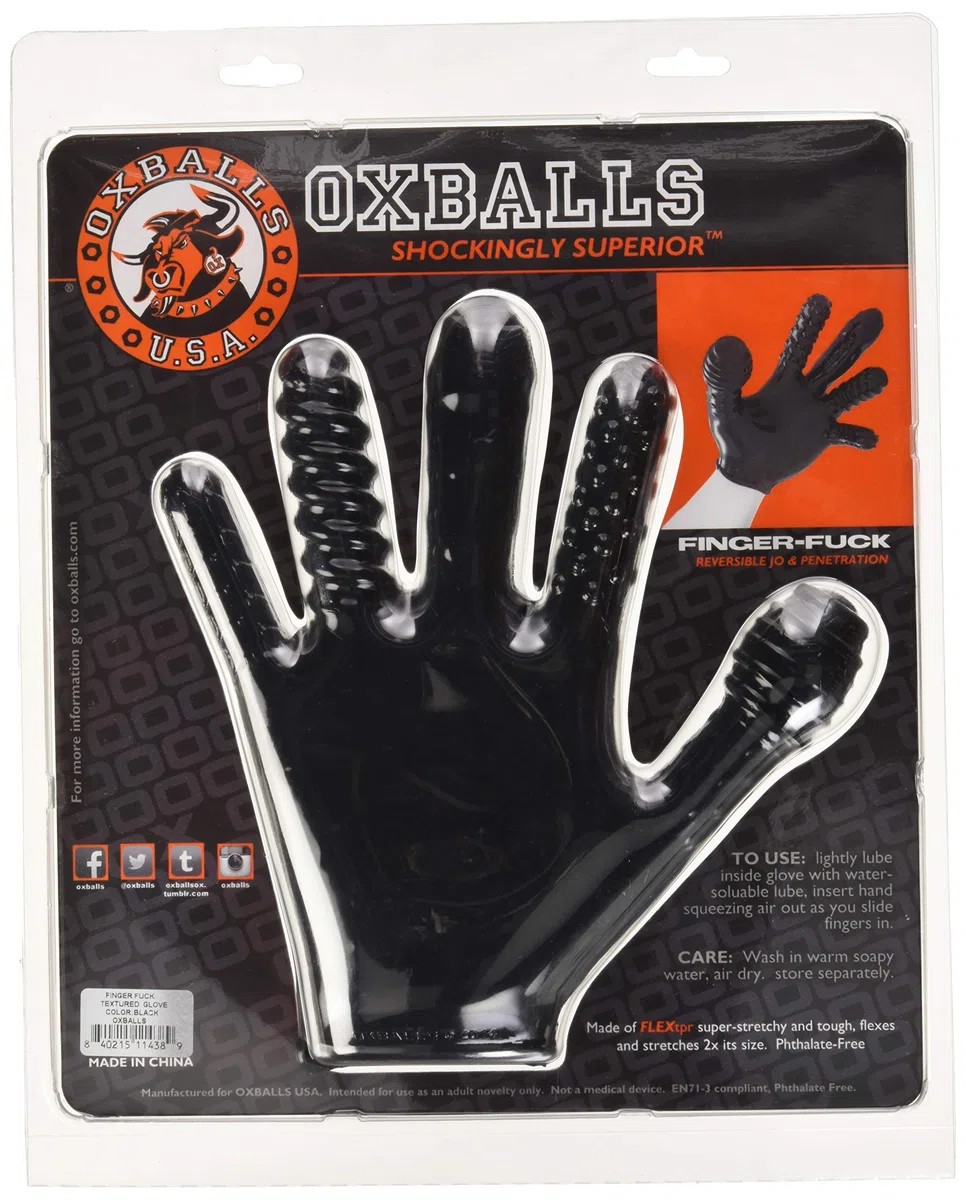 Oxballs Gant Doigtier Finger Fuck Noir Taille Unique