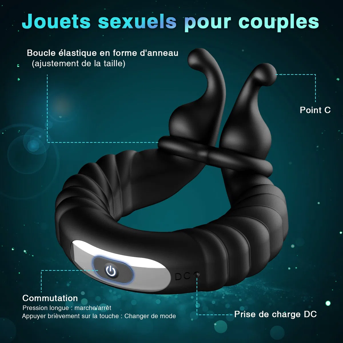 Sex Toys Anneau Penien - Anneau Homme Sextoyse Couple Plaisir, Anneau Vibrant Pénis Clitoridienne avec 10 Modes de Vibration, Anneaux de Pénis Sextoyse Sex, Anneau Penien Sex Toyspour Pour Homme