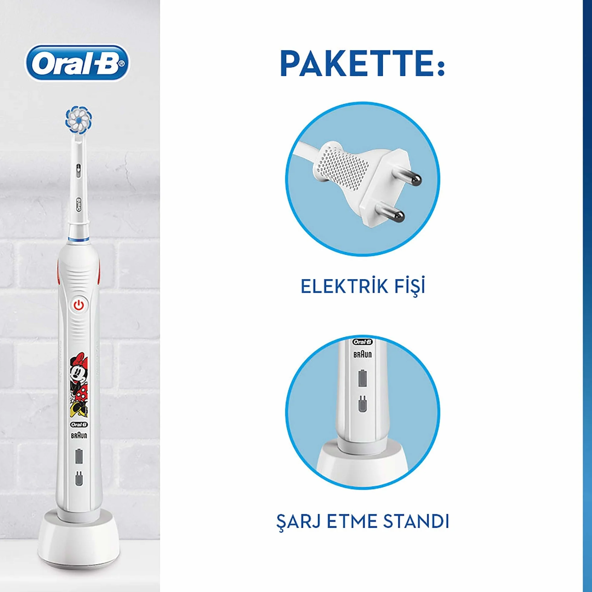 Oral-B - 80324587 - Junior Brosse À Dents Électrique Par Braun, Minnie -