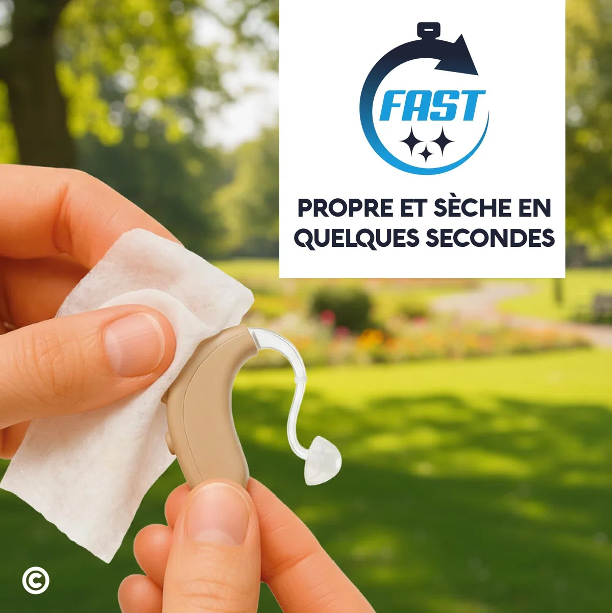200 Lingettes Humidifiées Udiclean Lingettes à Séchage Rapide - pour Appareils Auditifs Implants Cochléaires Éliminent Graisse Sueur Saleté - Emballées Individuellement