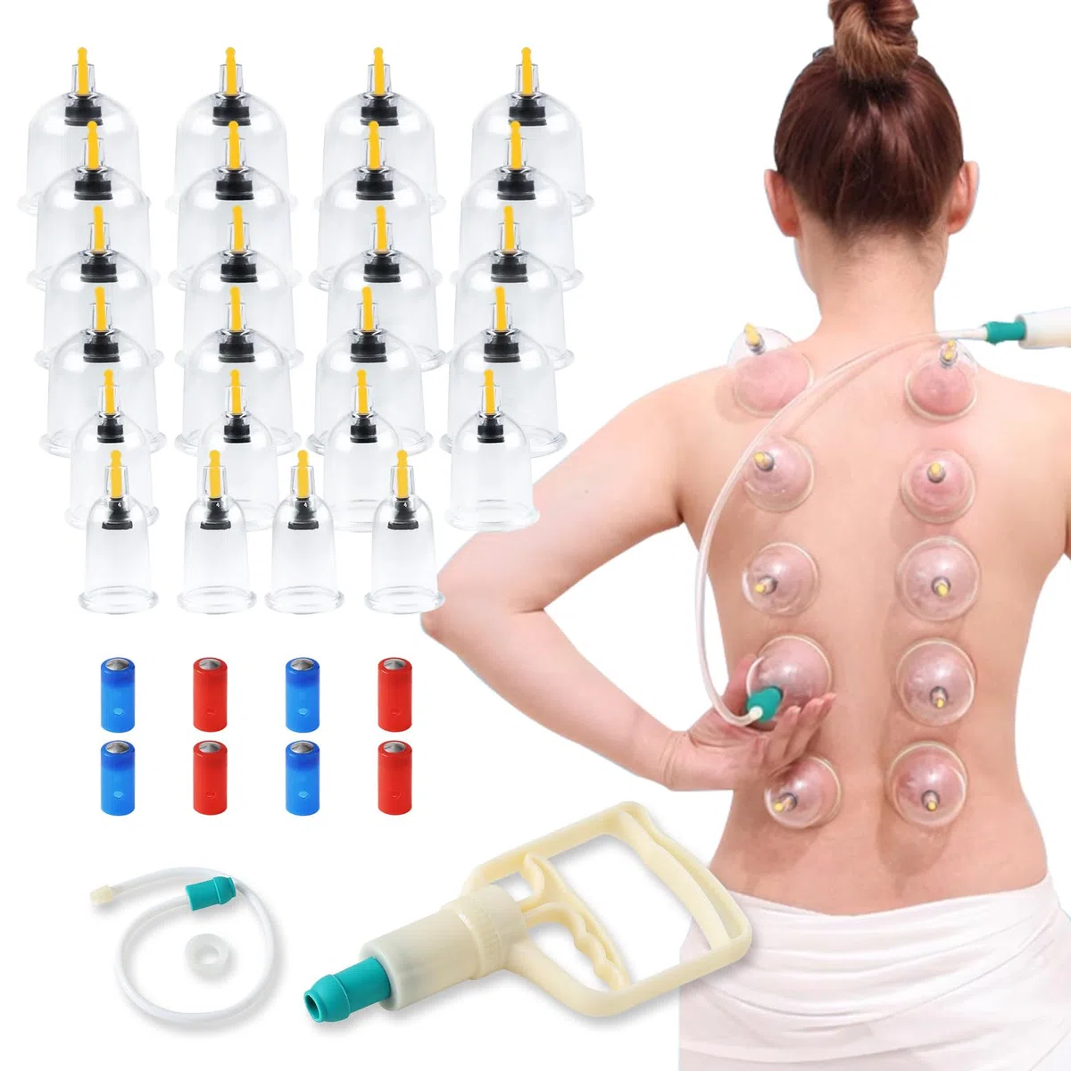 24 Pièces Cupping Ventouse Massage pour Relaxation Musculaire | ventouses therapeutiques Pour Les Bras, Les Épaules, Le Cou