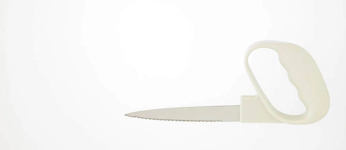 Homecraft Reflex Preparation Knife, Carving Utensils with Finger Contours and Secure Grip for Meal Prep, 5" Blade with Scalloped Edge, Assistive Cutting Knives with Sturdy Handle for Elderly