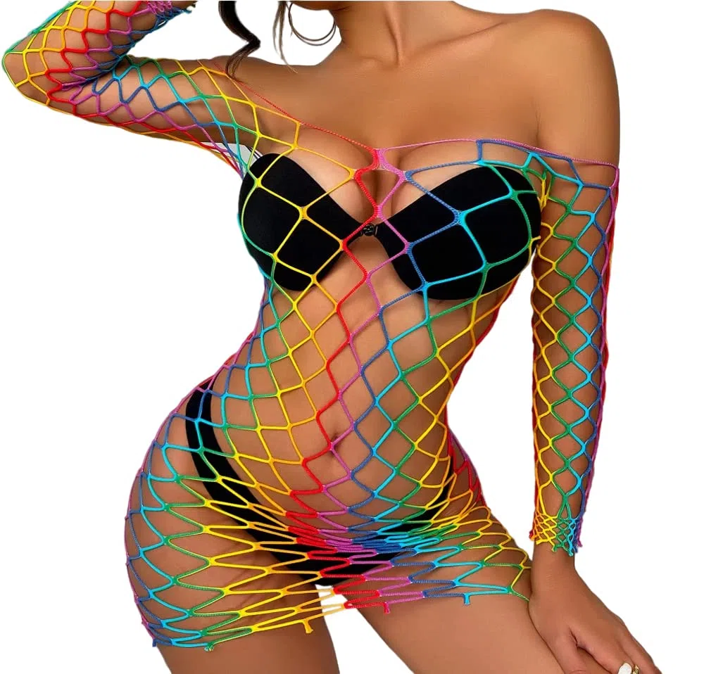SINROYEE Ensemble de lingerie sexy en résille pour femme