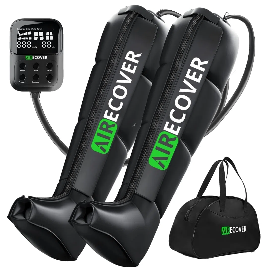 Bottes de Pressothérapie sans Fil, Masseur de Jambes pour Drainage Lymphatique, Soulagement de la Douleur, Amélioration de la Circulation Sanguine, Batterie 4 Heures (L)
