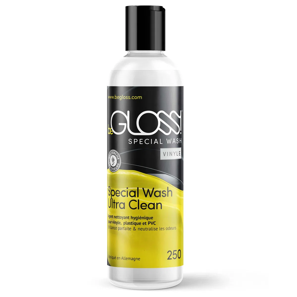 beGLOSS Special Wash VINYLE 250 est un nettoyant pour vêtements verni & plastique