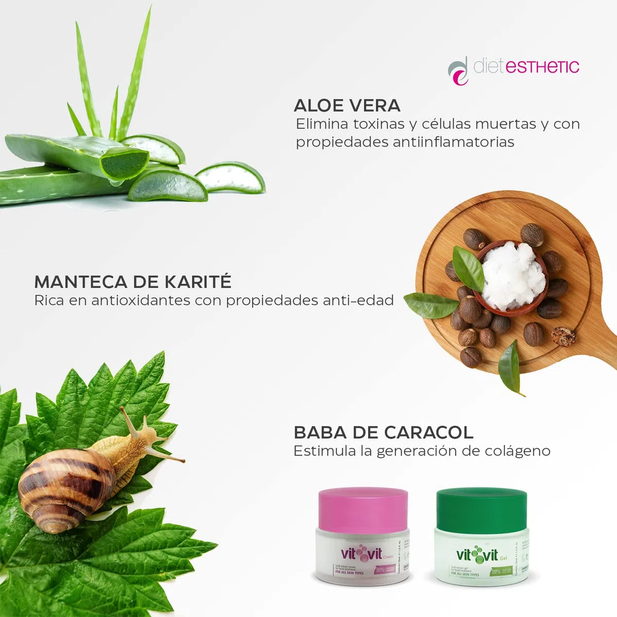 VIT VIT Gel concentré à la bave d'escargot 100% naturel