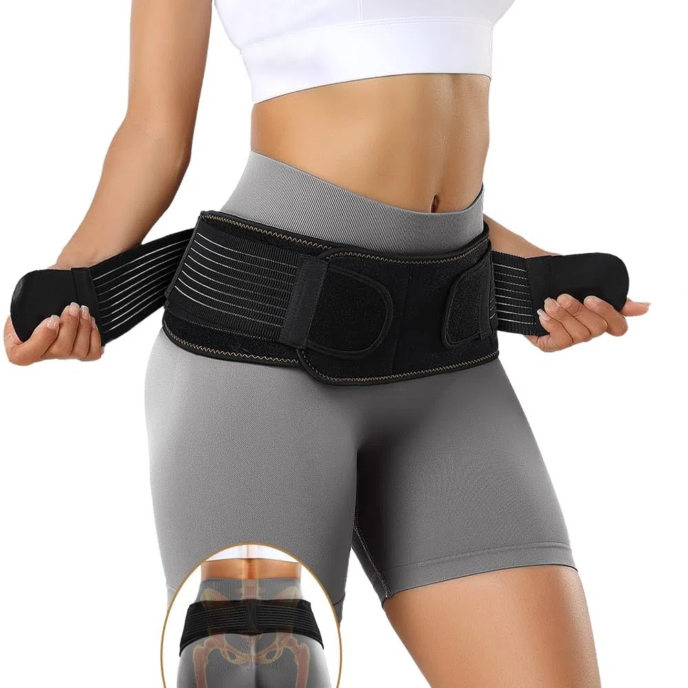 FORTEMOTUS Ceinture Sacro-Iliaque, Ceinture de Hanche Pelvienne Unisexe, Soutien Lombaire Compression pour Homme et Femme pour Soulager Douleur de Sciatique, Bas, Dos, De l'aine, L