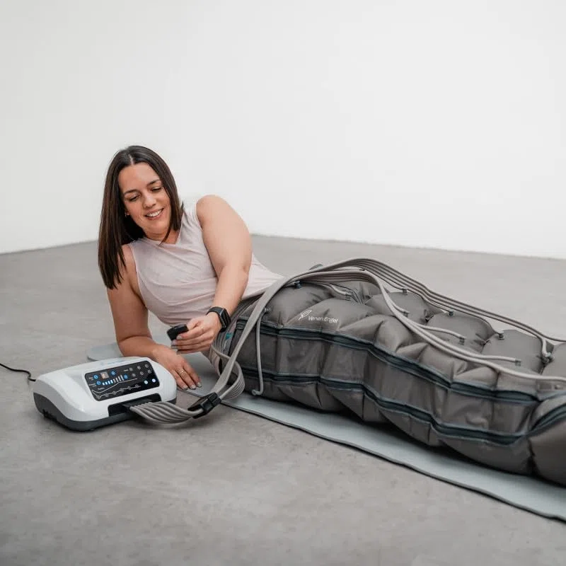 Vein Angel 6 Premium Appareil de massage avec bottes, 6 coussins d'air désactivables, pression & durée réglables facilement, 6 programmes de massage