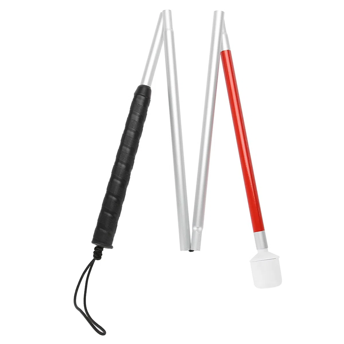 Canne Pliante de 110 cm, béquille de Canne réfléchissante Pliable Guide Anti-Choc Portable bâton de Marche, bâton de Marche pour Aveugle