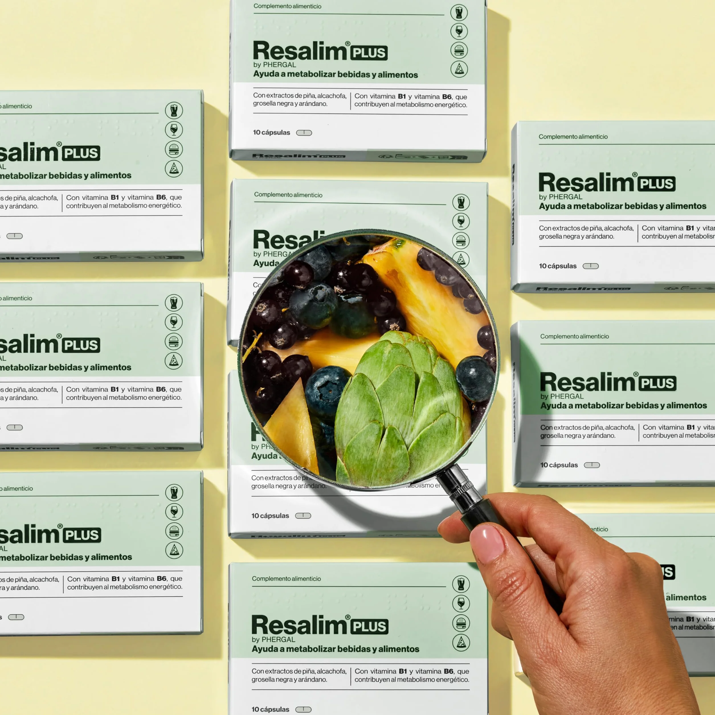 Resalim PLUS - Complément Alimentaire pour Aider à Métaboliser les Boissons et les Aliments, Aide à Diminuer la Fatigue et l'Épuisement - Pack de 2