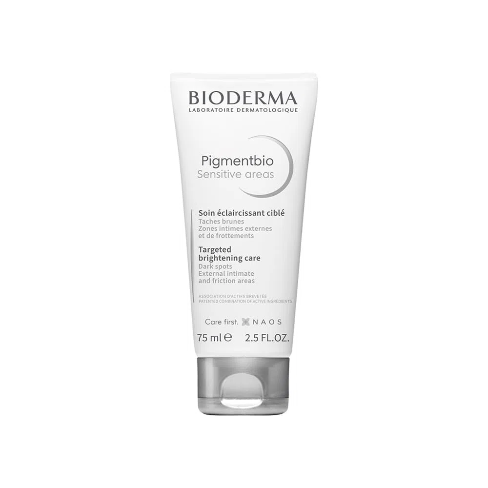 BIODERMA Pigmentbio Sensitive Areas - Soin éclaircissant et traitant les zones sensibles et intimes - Idéal pour les genoux, coudes, aisselles, cuisses et aines - Hydrate et apaise - Tube 75 ml