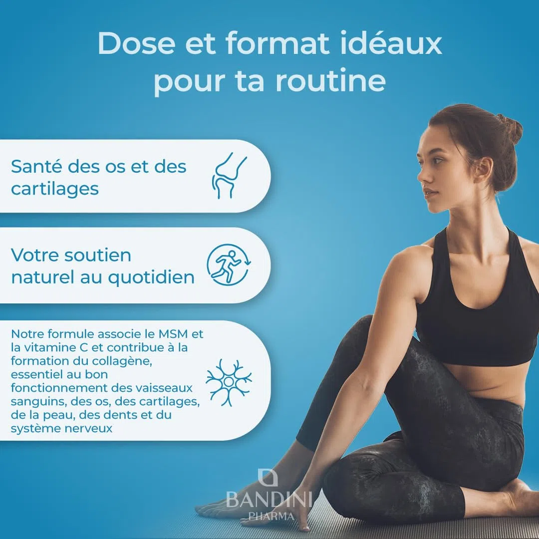 Bandini® Glucosamine Chondroïtine MSM + Vitamine C | 366 comprimés - 6 mois | Réduit inflammations des articulations, renforce le cartilage | 600mg de glucosamine, 100mg de chondroitine & MSM par dose