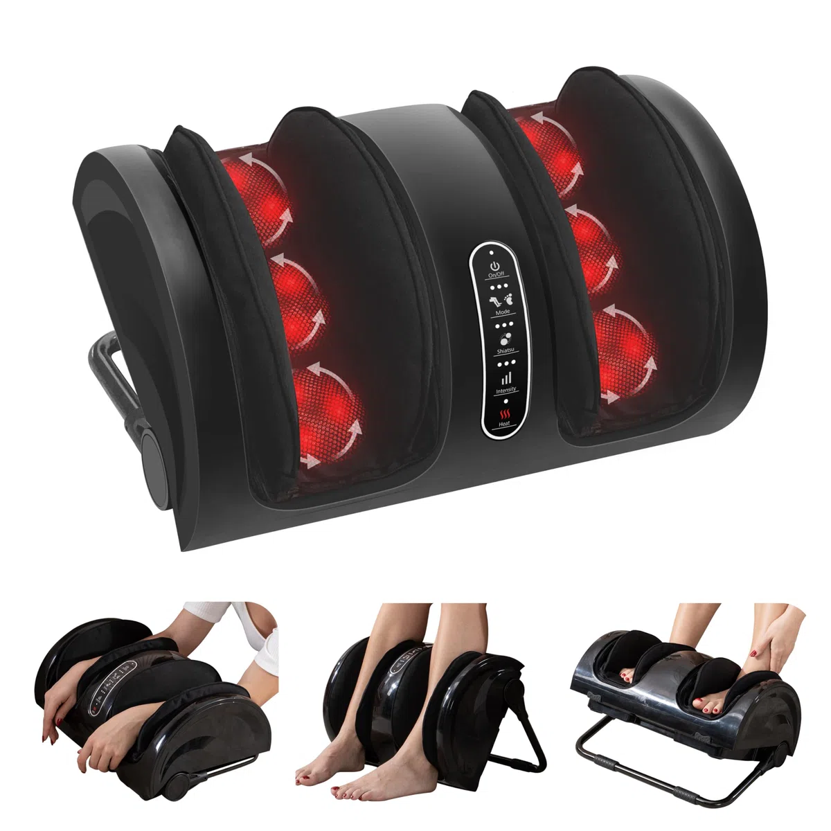 Snailax Appareil De Massage Des Pieds Avec Chaleur, Masseur Pieds Shiatsu, Massage Pied Par PéTrissage, Soulager Mollets/Chevilles/Jambes,Cadeau Maman Papa Homme Femme