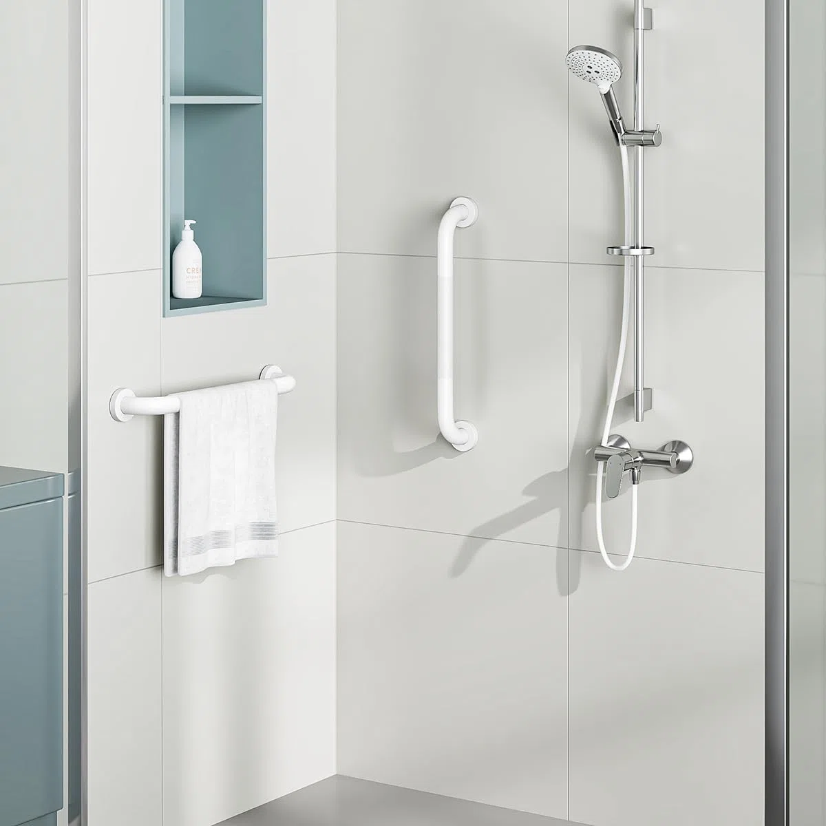 FANHAO 2 Barres d'appui de Salle de Bain en Acier Inoxydable SUS304 avec Poignée Antidérapante pour Toilettes, Baignoire, Salle de Bain, Rampe d'escalier -41cm