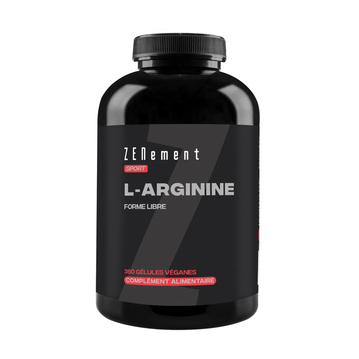 L-Arginine 2 800 mg par dose journalière (4 Capsules) – Arginine Pure et sous Forme Libre, sans HCL pour une Meilleure Biodisponibilité – 360 Capsules pour 3 Mois – Zenement