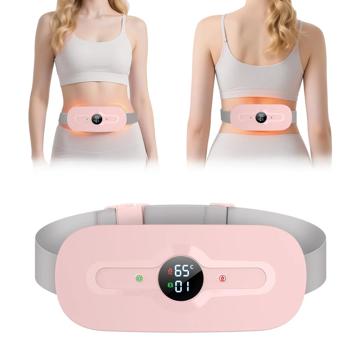 iklestar Bouillotte regles douloureuses pour soulager la douleur menstruelle rechargeable avec six modes de chaleur et de massage, ceinture chauffante regle douloureuse électrique portable pour femmes