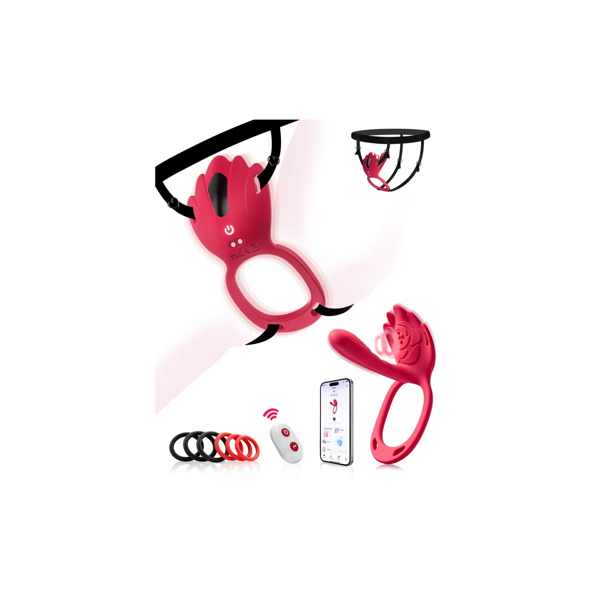 Sextoyse Couple Plaisir à Distance Puissant Vibrant Mains Libres Sex Toys | 9 Modes Portable Télécommande Vibromasseur Clitoridien 3 en 1, Vibromasseurs Feminin Sextoy, Gode Femme Sex Vibro-masseur