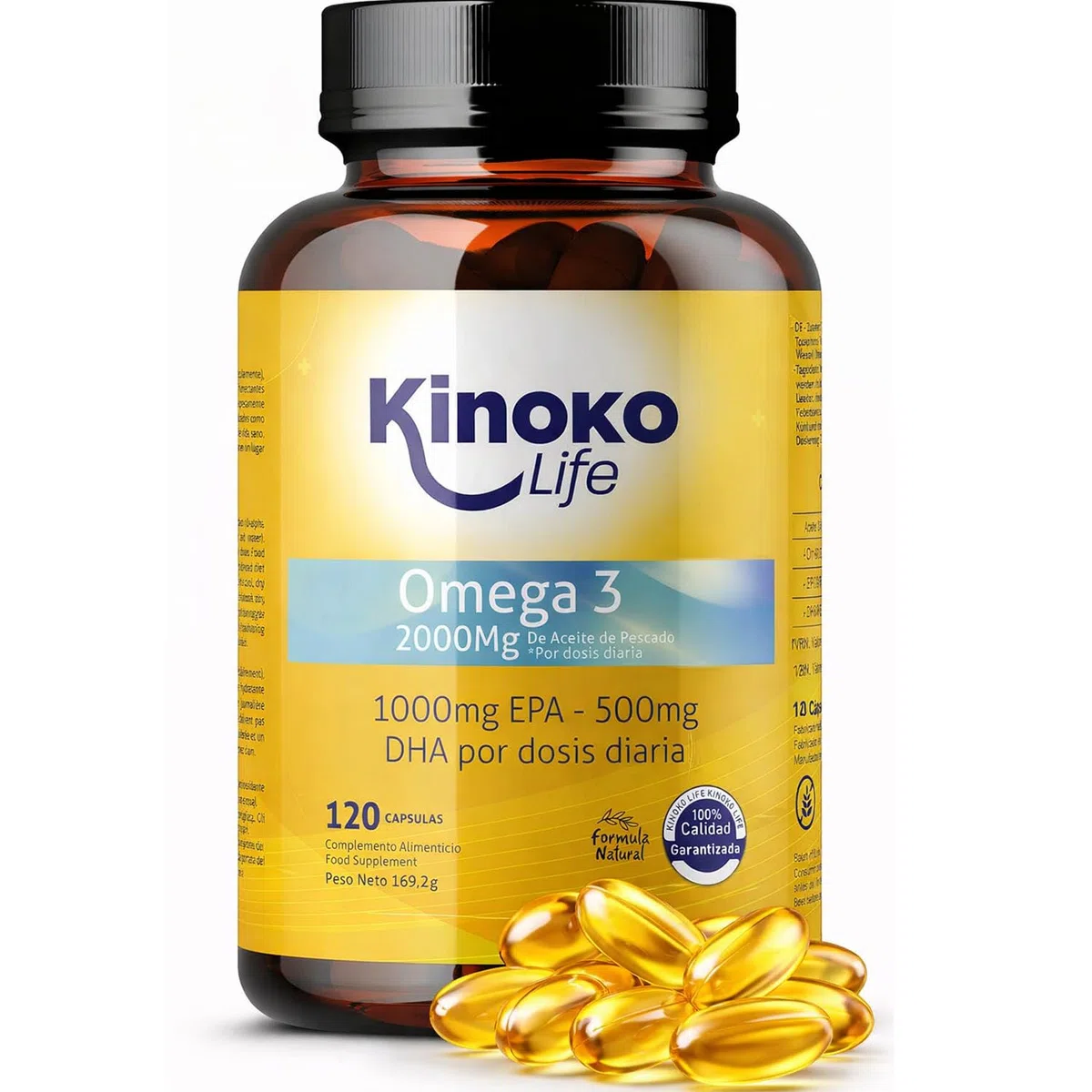 OMEGA 3 2000 Mg | EPA 1000 Mg | DHA 500 Mg | 120 Gélules | Poisson Sauvage | Exempt De Métaux Lourds) | Huile Distillé moléculaire | Ultra Pur | Santé Cardiaque Et Système Immunitaire