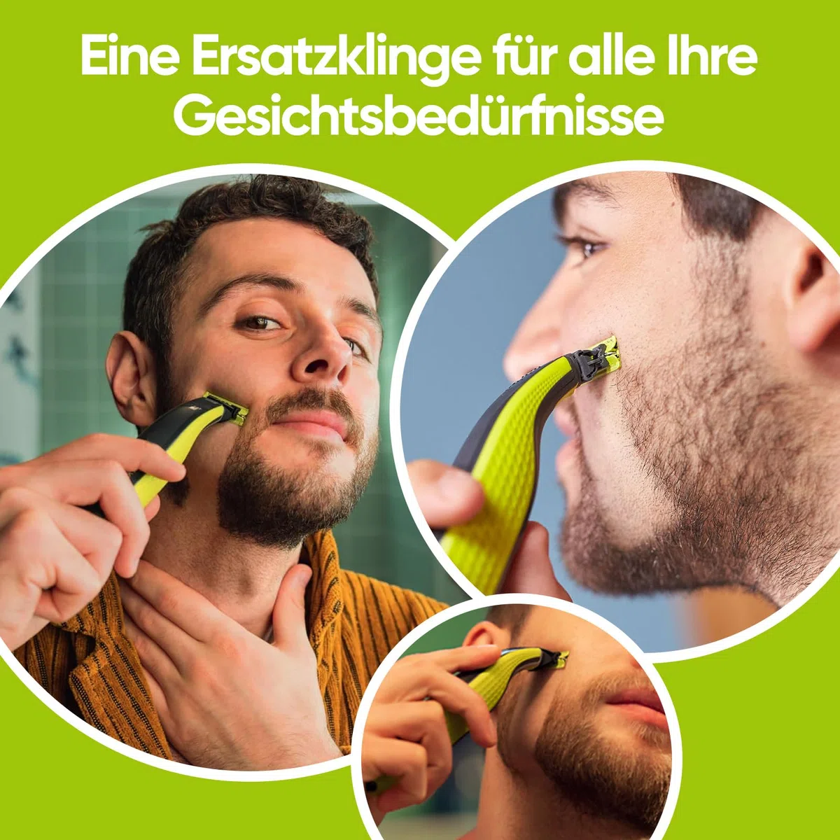 Lames de rechange pour Philips OneBlade | Lot de 3 lames OneBlade de rechange, pour la taille de la barbe et du corps. Lames en acier inoxydable de haute qualité, sûres et durables