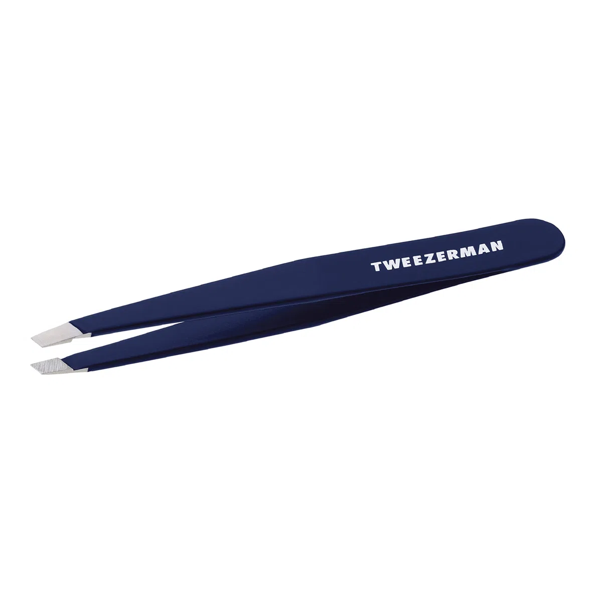 Tweezerman Pince à épiler exclusive Evening Blue Slant - Pince à épiler en acier inoxydable