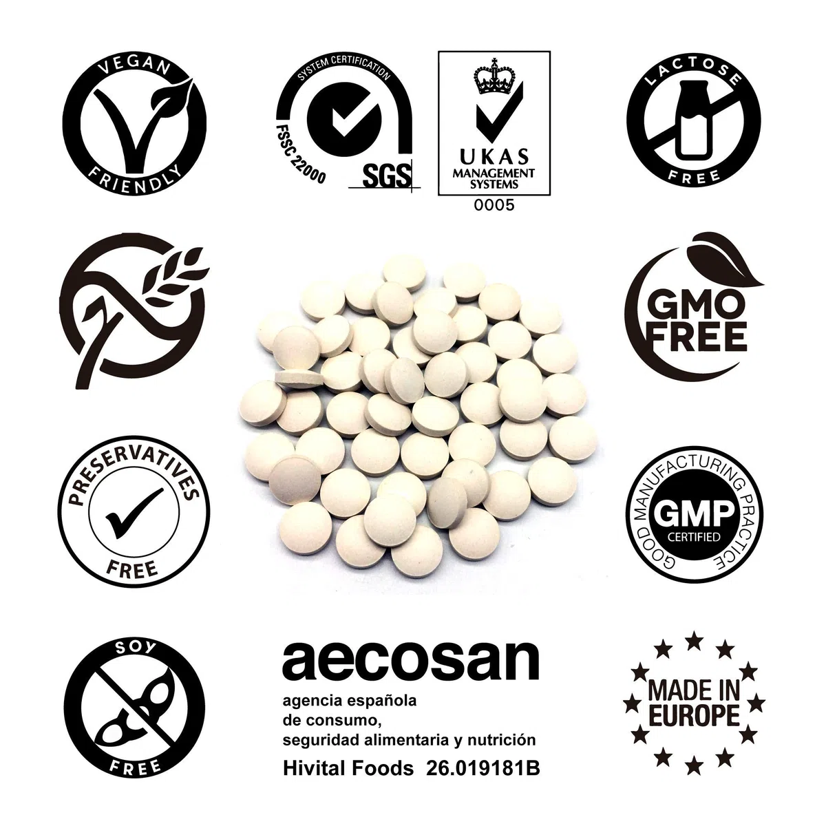 Biotine pure 10000 mcg (Vitamine B7). 365 comprimés pour un an de traitement. Convient aux végétaliens. Absorption, rétention et efficacité maximales du produit. Fabriqué en Europe par HIVITAL