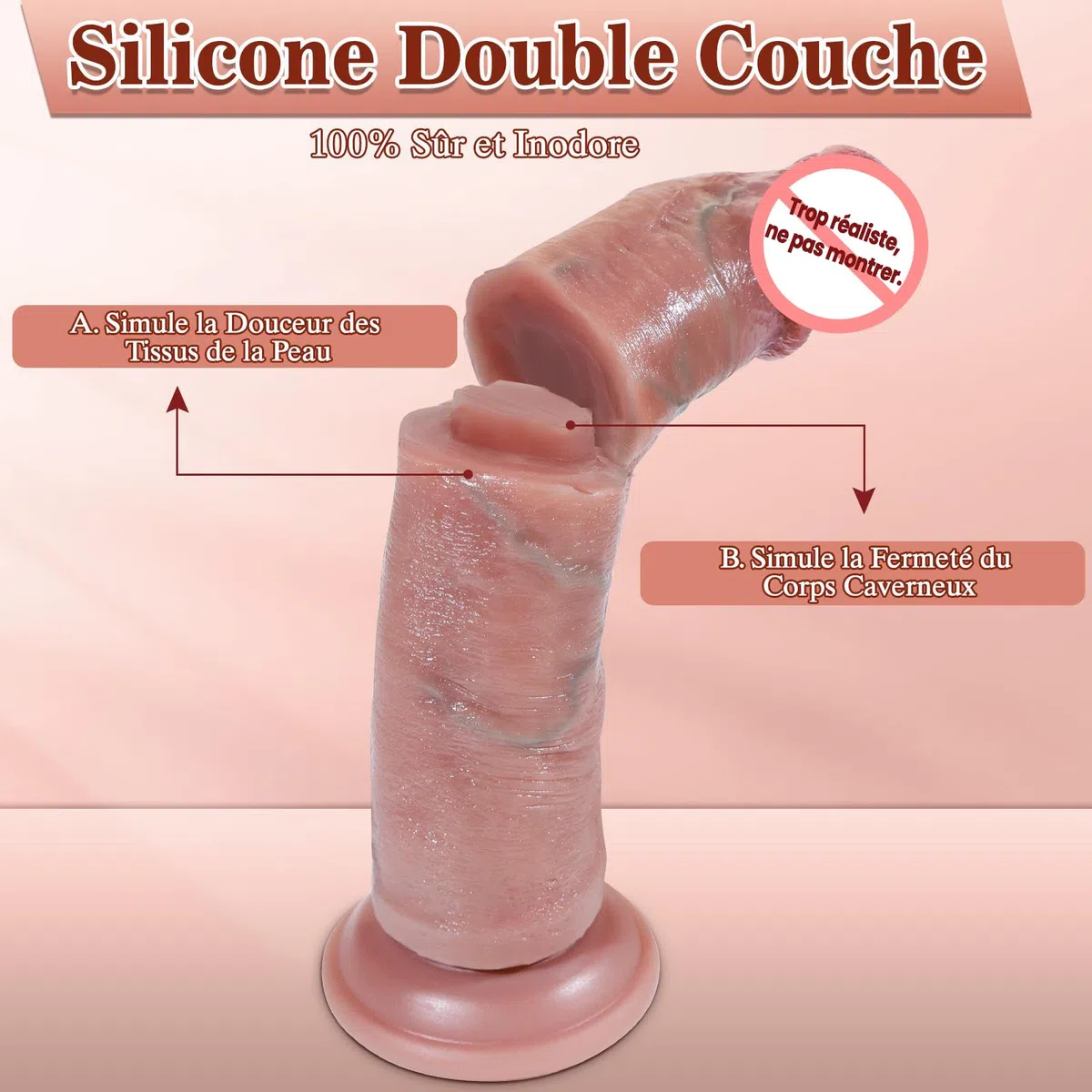 Godemichet Sex Toýs Femme Realiste Gode - Homme avec Ventouse Puissante Plug Anus pour Gay Anal Penisse Silicone pour Couple Prostate Penis
