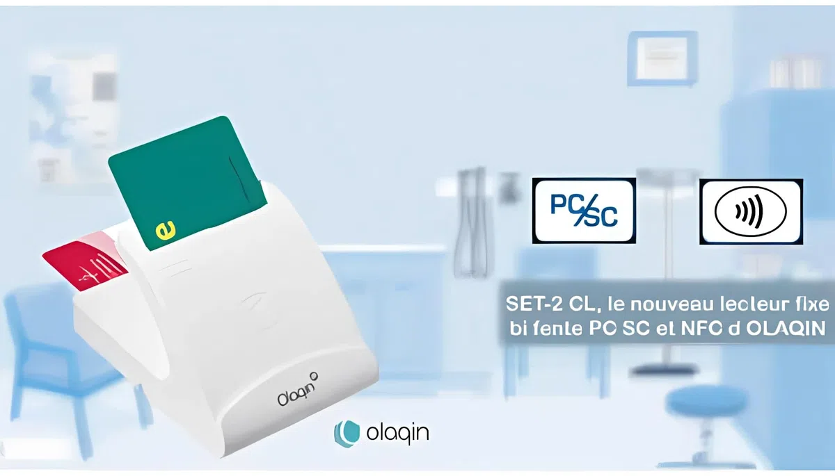 Lecteur Carte sesam Vitale Set 2 sans Contact contactless olaqin - Bifente (CPS/Vitale & sans Contact (NFC) – Compatible CPS, Windows, Mac, Linux – Plug & Play