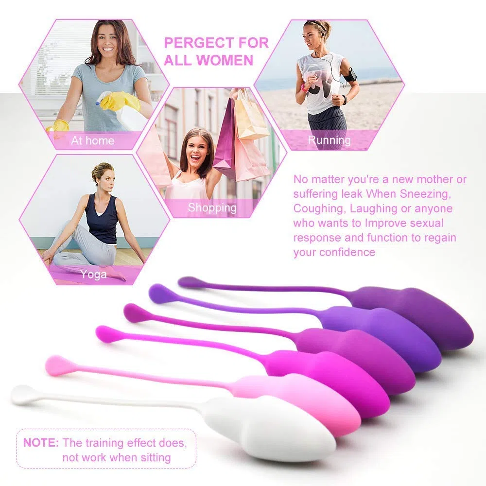 Boules de Geisha - 6 Boules évolutives - Kegel Balls de pour Le contrôle de la vessie et Les Muscles du Plancher pelvien - Recommandé par Le médecin