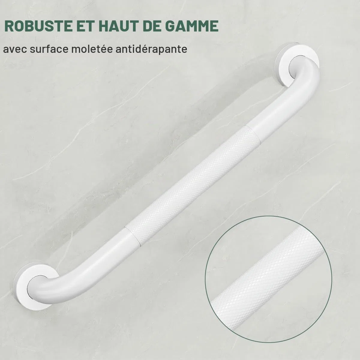 FANHAO 2 Barres d'appui de Salle de Bain en Acier Inoxydable SUS304 avec Poignée Antidérapante pour Toilettes, Baignoire, Salle de Bain, Rampe d'escalier -41cm