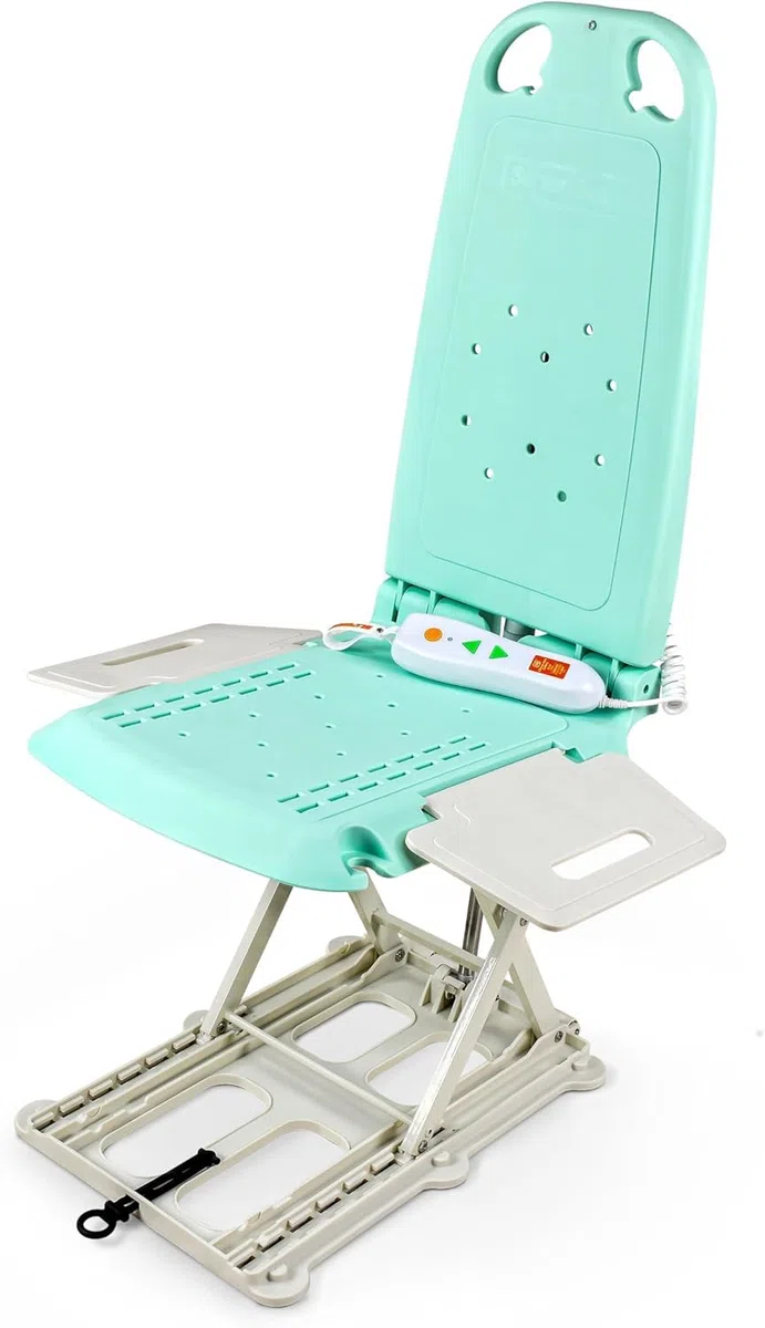 SuperHandy GoRise LT Élévateur Bain et Sol, Charge 150 kg, Pliable, IP68 | seulement 8,6 kg, étanche et pliable; siège ergonomique avec panneaux amovibles pour bain et transfert au sol；Breveté