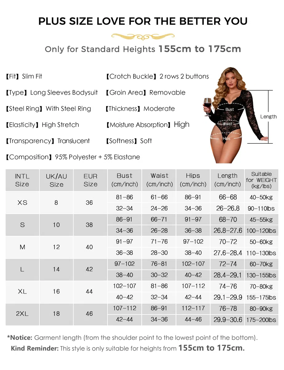 ohmydear Body en Dentelle Femme Manches Longues avec Armatures et Doublure Poitrine - Body Sexy Col V ou Col Carré Ajustable - Bodysuit Transparent Chic pour Soirée Clubwear XS-2XL