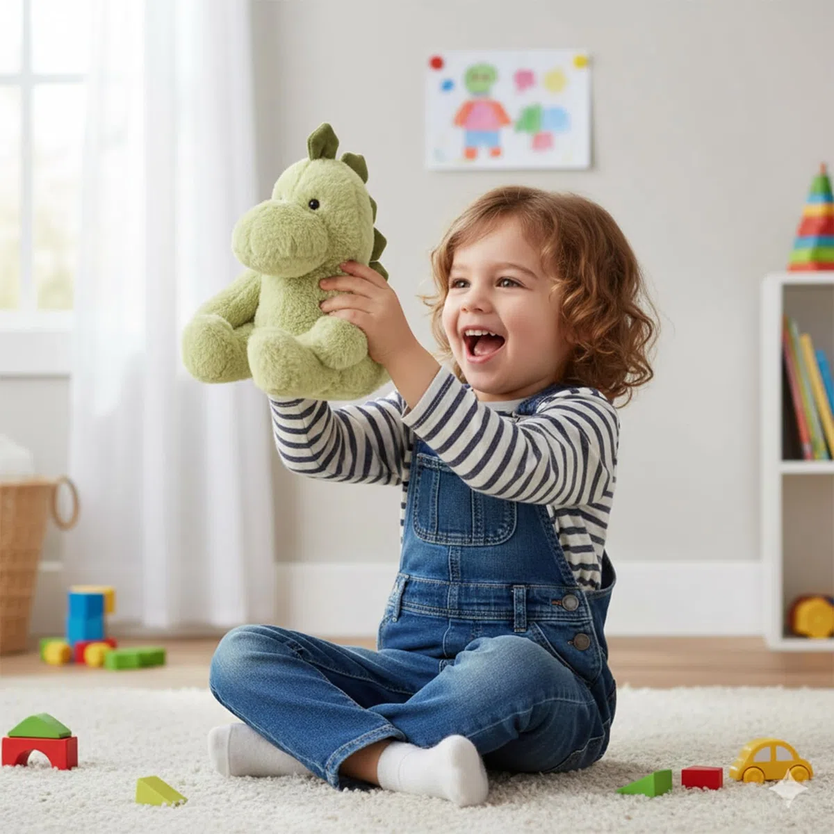 PLIC - Doudou Bouillotte Dinosaure, Peluche Chauffante Micro-Ondes, Sac de Billes Amovible, Chaud & Froid pour Coliques & Bobos, Housse Lavable