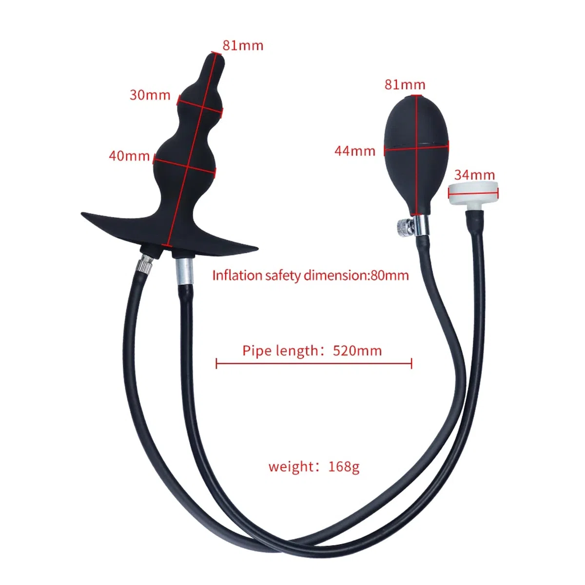 Plug anal gonflable en silicone avec pompe et lavement anal, plug anal en silicone, extension de l'anus, perles anales, gode anal for hommes et femmes