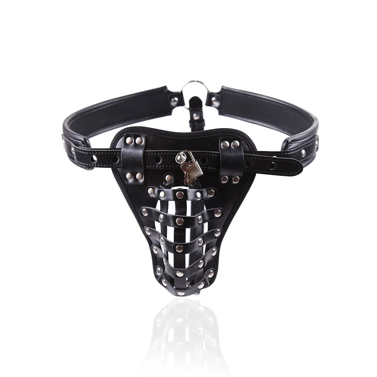 Boowhol Ceinture de chasteté pour homme en cuir avec string SM