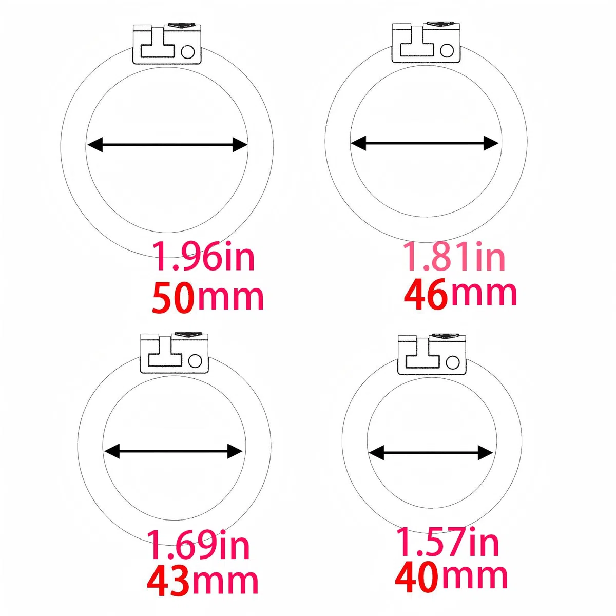 Sissy Cage Chastetée avec 4 Anneaux Différents Cage de Chasteté en Résine avec Serrures Dissimulées pour Immobiliser le Pénis d'un Homme Chastity Cage Sex Toys Légère Ceintures de Chasteté (Pink-A,L)
