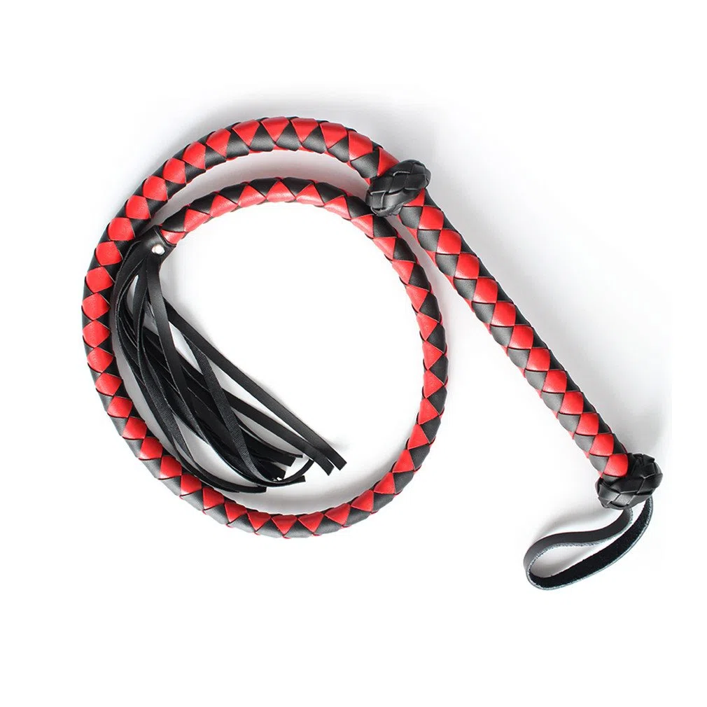 cuir longue 140 cm, cravache-fouet Cravache tressé S & M Bondage Flogger avec extrémités häng Bague Cosplay Sex Toys Accessoire pour BDSM