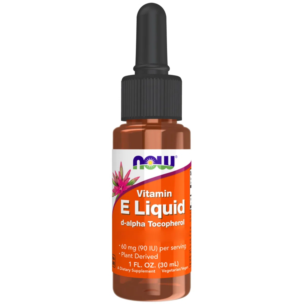Now Foods, Vitamin E Liquid, D-Alpha-Tocophérol de Soja, Haute Dosé, 30ml, Végétalien, Sans Gluten, Végétarien, Sans OGM