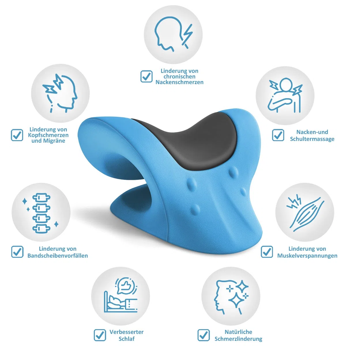 Relaxeur de Cou et D'épaule Traction Cervicale Oreiller Chiropratique Eétireur de Cou pour Soulagement de Douleur de l'ATM et l'alignement de Colonne Cervicale