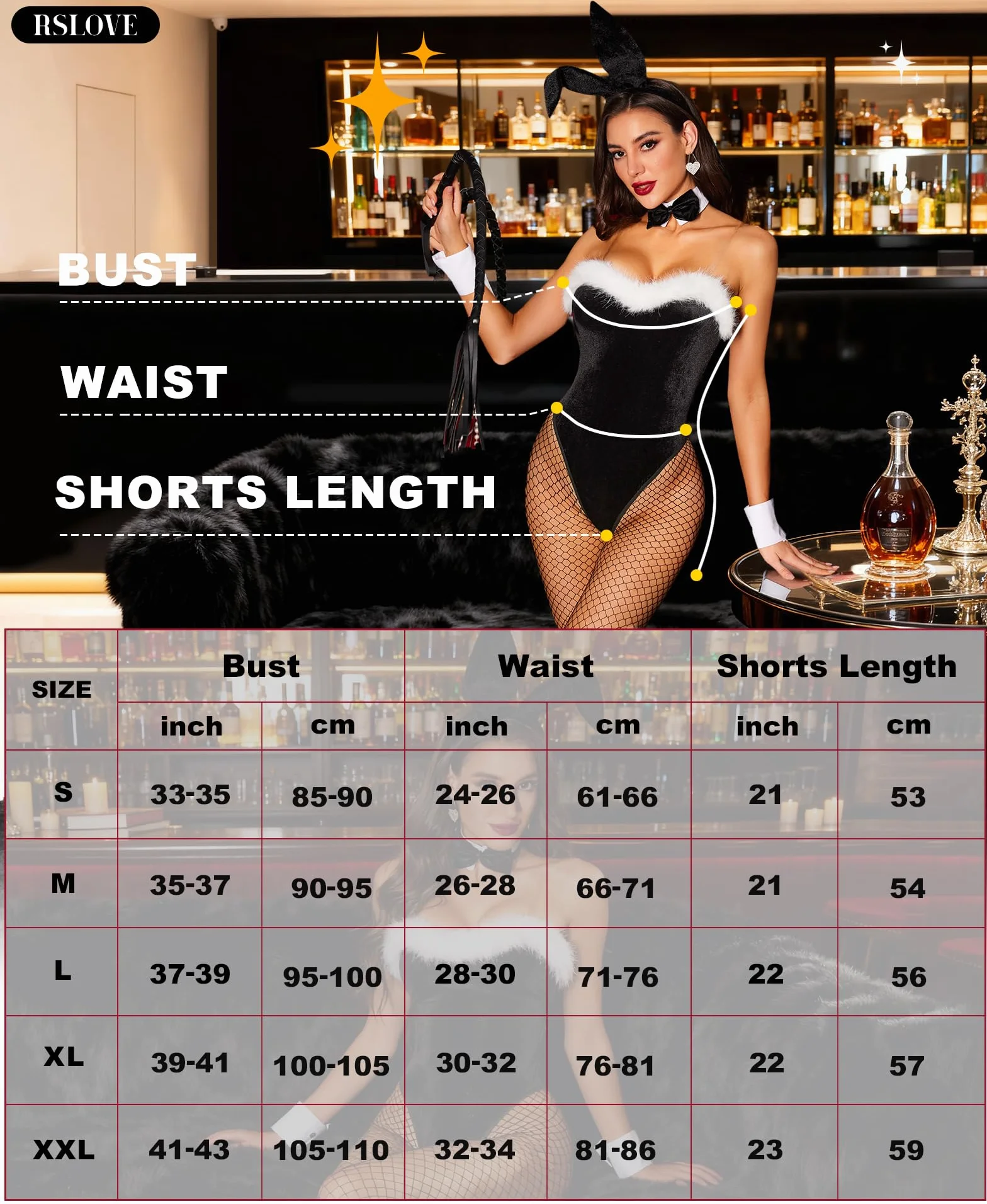 RSLOVE Halloween Costume Femme Sexy - Bunny Girl Cosplay Bunny Costume Deguisement Femme
