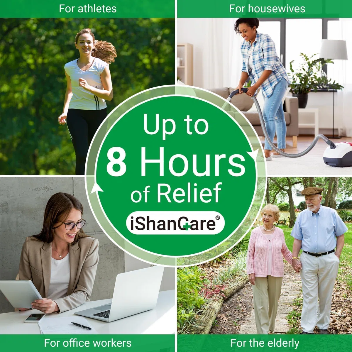 iShanCare Patchs anti-douleur aux épaules, patchs chauffants naturels à base de plantes, 8 heures de chauffage en profondeur pour les épaules, les genoux, le dos, le cou, 24 pièces