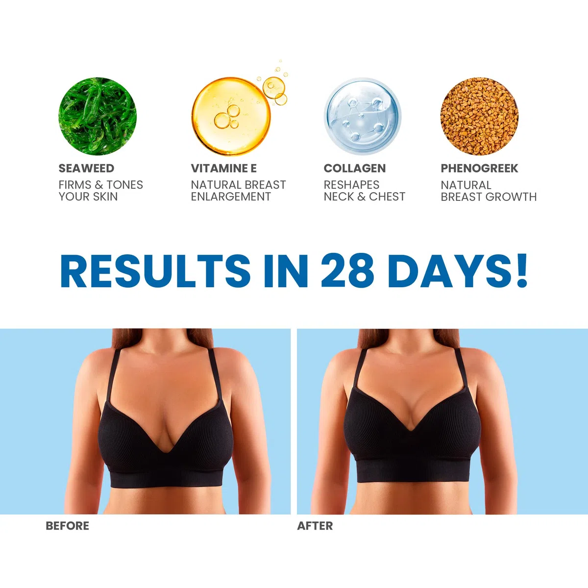 Crème Remonte Sein Forte Poitrine Creme Raffermissante Corps Cou et Décollète Collagène et Fenugrec Raffermir Lifter Augmenter Push-Up Seins et Fessier 500 ml
