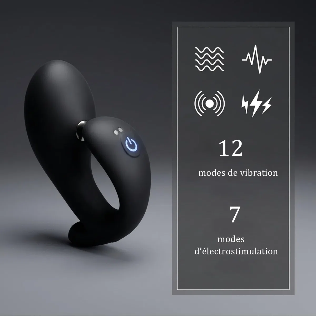Plug Anal Électrique Electro-stimulation Plugs Anals avec Vibration Stimulateur Prostate Vibromasseurs Anals et Périnéens 7 Modes D'électrostimulation 12 Modes de Vibration avec Télécommande Sex Toys