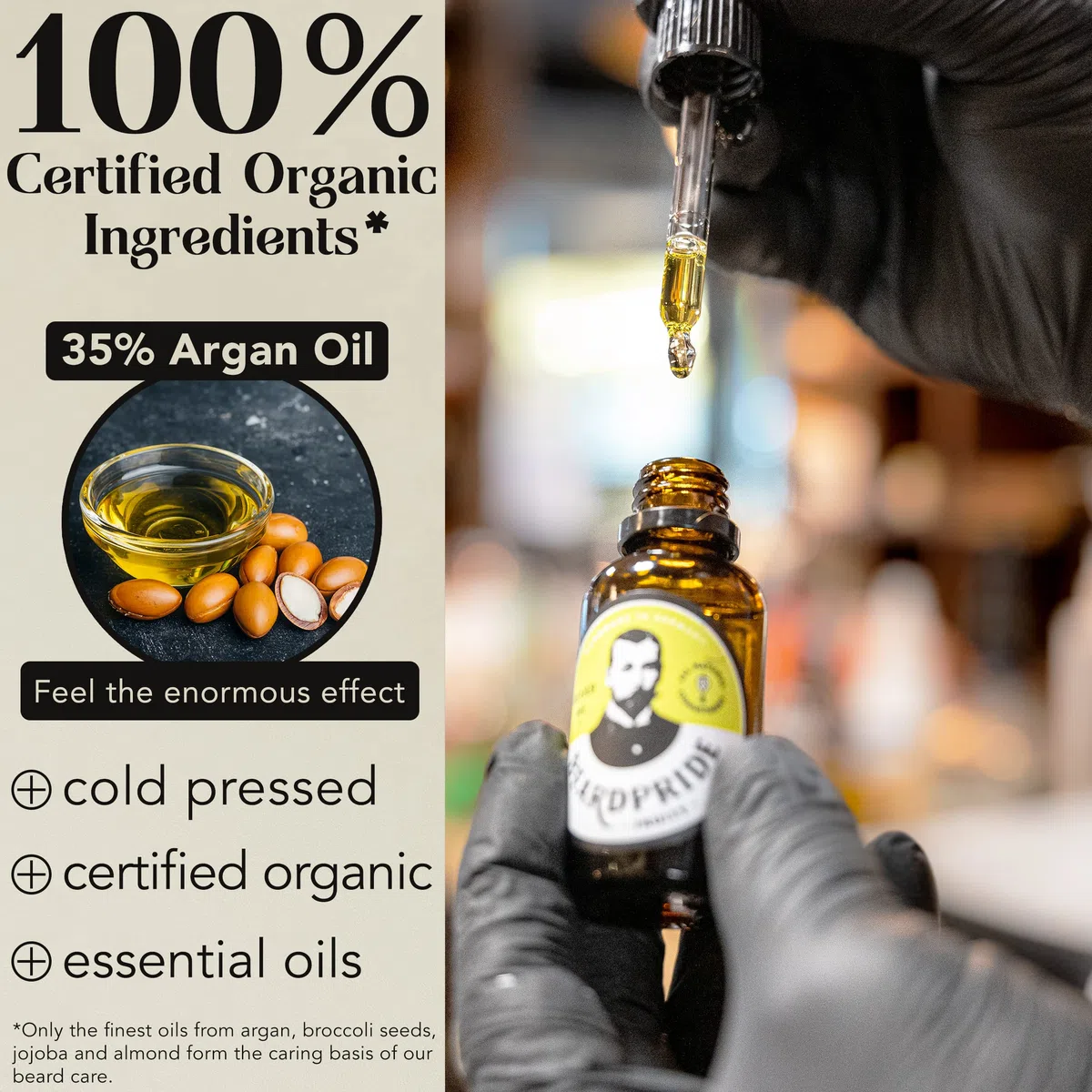 BEARDPRIDE Huile à barbe pour hommes - Barbershop Oil - L'huile à barbe originale du barbier - Notre huile à barbe rend la barbe douce - Huiles 100% naturelles - huile à barbe pour hommes