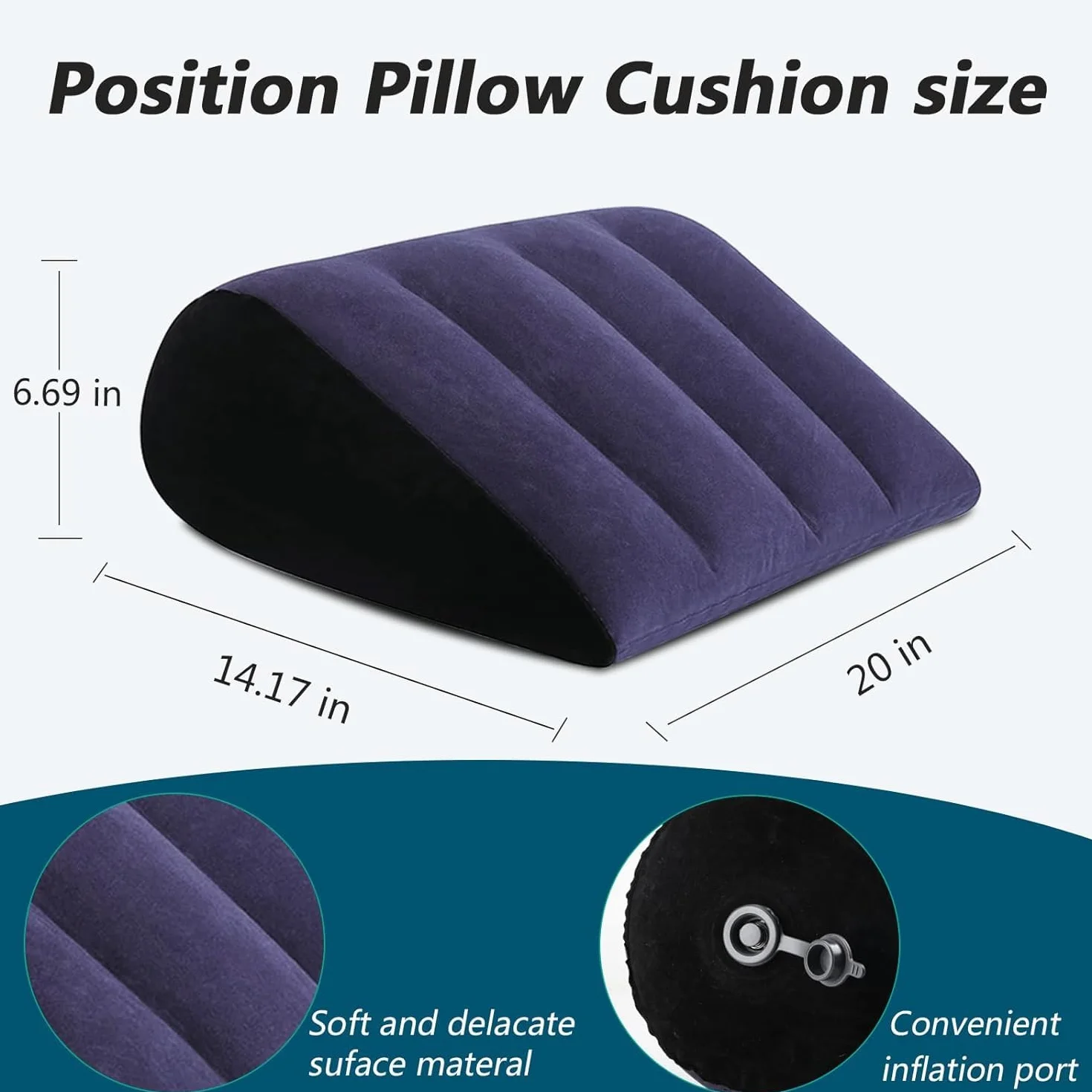 Sex Toys Position Coussin avec Sex Bondage Strap en cuir, Sex Ramp Meuble pour Couple soutien position profonde, Sex Harness Cuisses Restraint Attaches Sling réglables pour femmes hommes (Bleu)