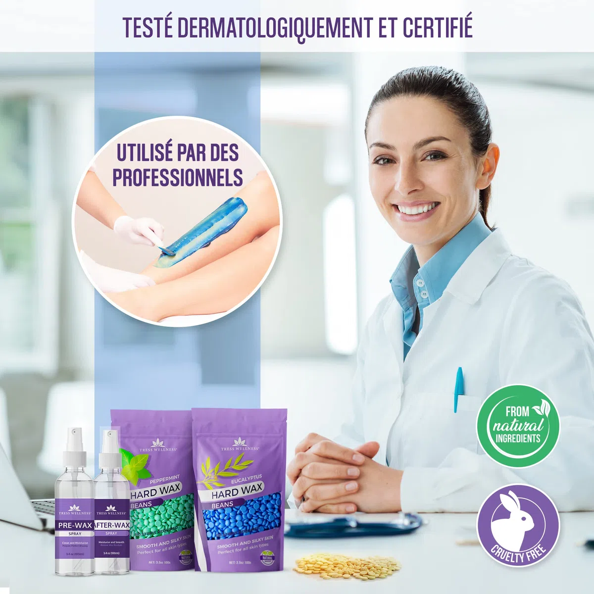 Wax Cire Perle - Kit Épilation Sans Douleur - Bille De Cire Pour Épilation