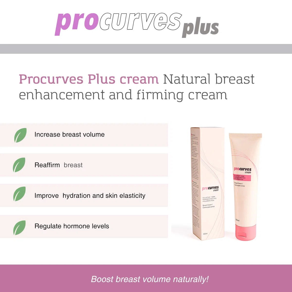 2 Procurves Cream: Crème pour augmenter des seins
