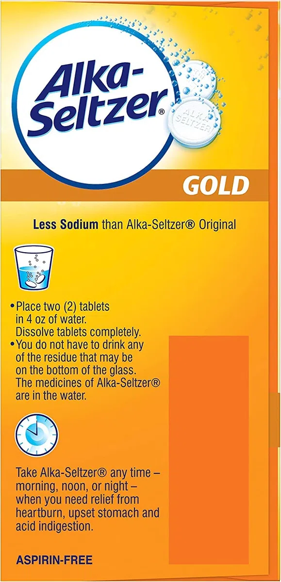 Alka-Seltzer Effervescent Gold, 36 Tablets, Pack of 3